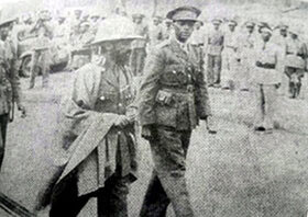 Emperor Haile Selassie entering his palace